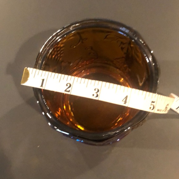 🧡💜VINTAGE Rare Color Amber/violet Carnival Glass Compote Grape Candy Dish Vase - Picture 4 of 5